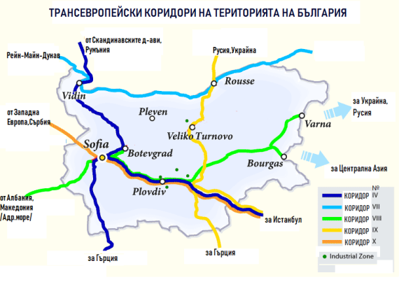 Карта с автомагистралями