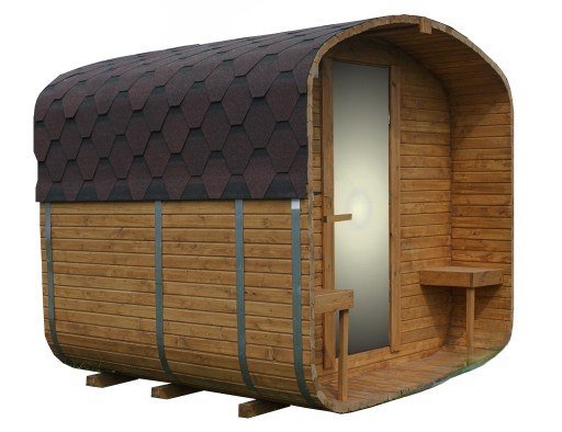 IVA SAUNA Quadro 3.0 m с тераса – просторна квадратна външна дървена сауна