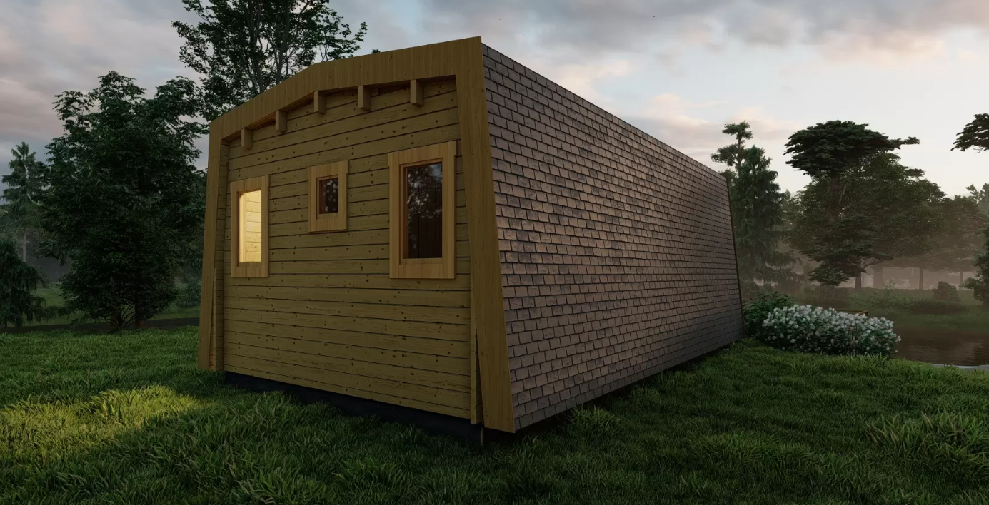 IVA HOUSE COMPACT 70 NATURE – сглобяема дървена къща 19.8 m² 70 mm | IVASTROY 2006