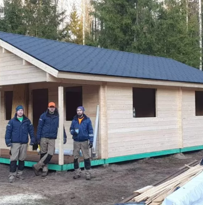 IVA HOUSE FAMILY 70 TERRACE – сглобяема дървена къща 51.7 m² 70 mm | IVASTROY 2006