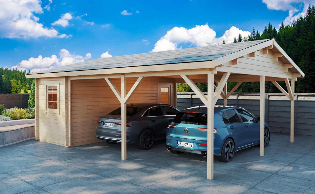 Дървени гаражи и навеси IVA COMFORT | Сглобяеми конструкции | IVASTROY 2006