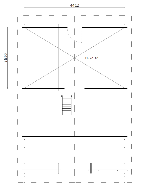 IVA HOUSE LOFT 44 PRO – сглобяема дървена къща с тераса 32.63 m² | IVASTROY 2006