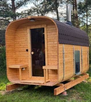 IVA SAUNA Quadro 3.0 m с тераса – просторна квадратна външна дървена сауна