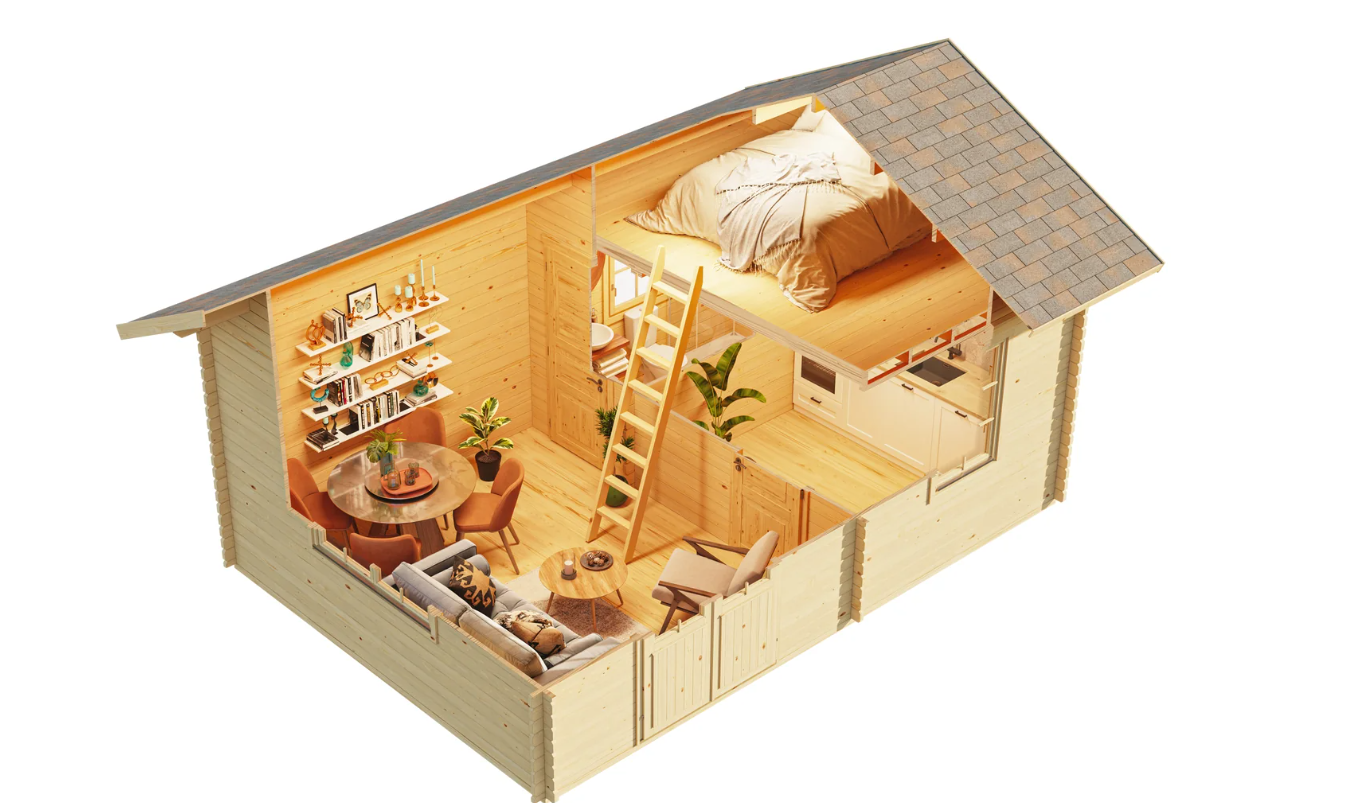 IVA HOUSE LOFT 40 – сглобяема дървена къща 31.39 m² | IVASTROY 2006