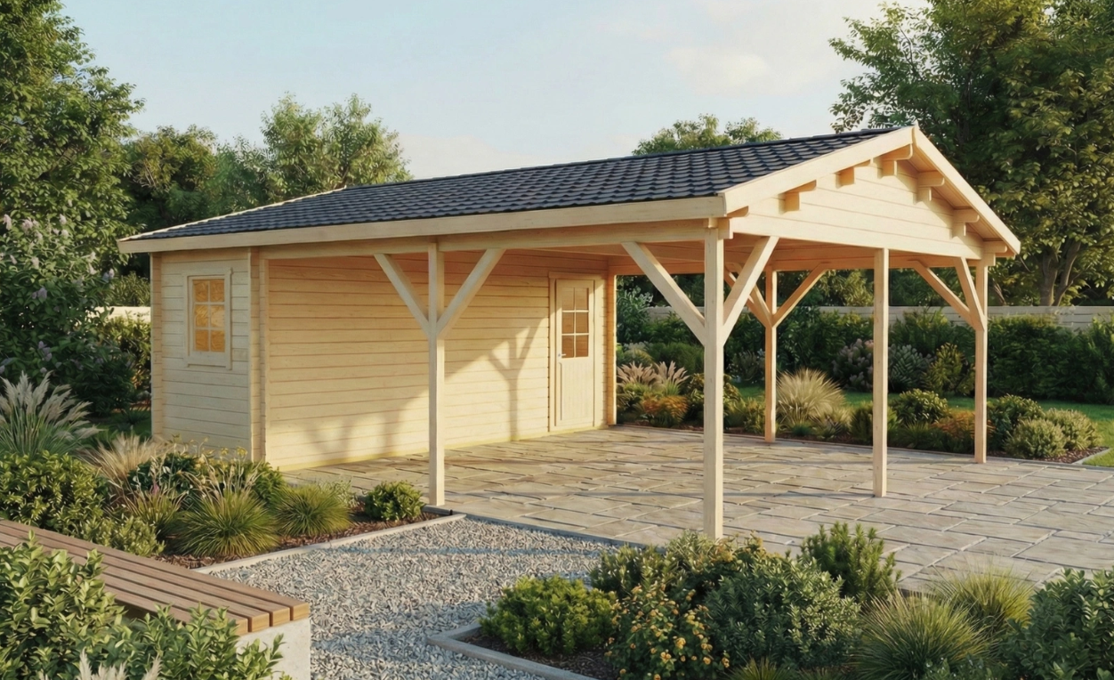 Дървени гаражи и навеси IVA COMFORT | Сглобяеми конструкции | IVASTROY 2006