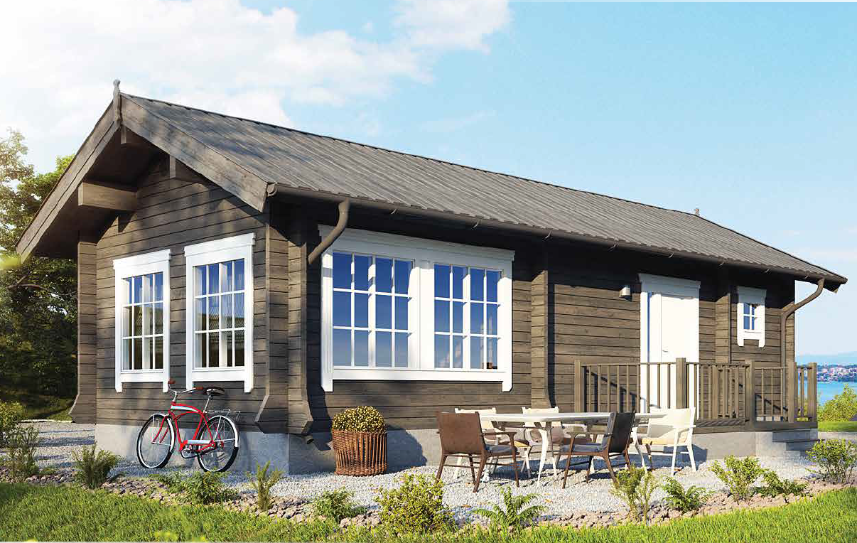 IVA HOUSE SOLID 70 COMFORT &ndash; сглобяема дървена къща 35.7 m²