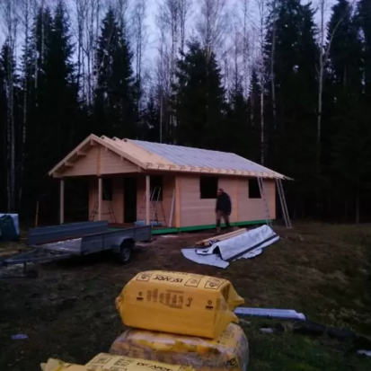 IVA HOUSE FAMILY 70 TERRACE – сглобяема дървена къща 51.7 m² 70 mm | IVASTROY 2006