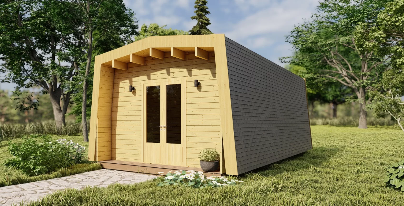 IVA HOUSE COMPACT 70 NATURE – сглобяема дървена къща 19.8 m² 70 mm | IVASTROY 2006