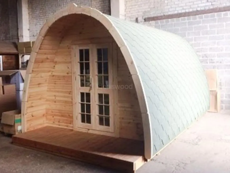 Сглобяемо дървено бунгало IVA HOUSE 2.4 × 3.0 m | Изолирано глемпинг решение – IVASTROY 2006