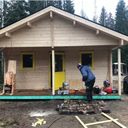 IVA HOUSE FAMILY 70 TERRACE – сглобяема дървена къща 51.7 m² 70 mm | IVASTROY 2006