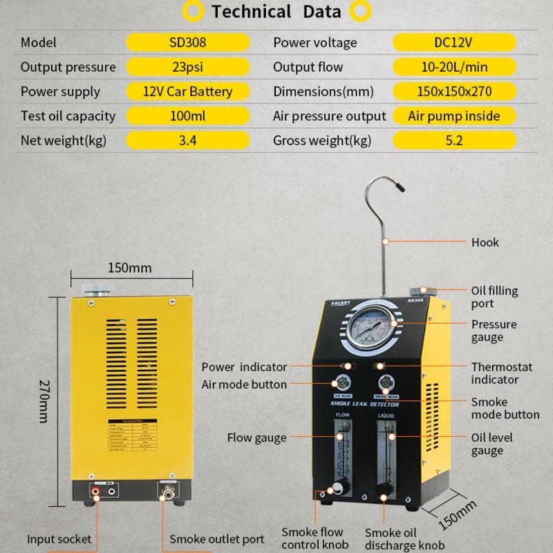 Димогенератор, тестер за течове SOLARY SD308