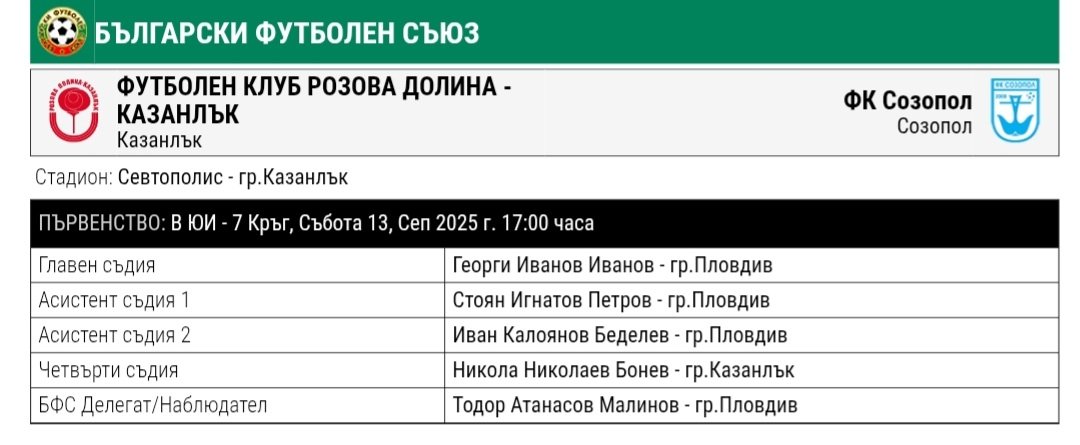 7 кръг: Розова долина (Казанлък) - Созопол (Созопол)