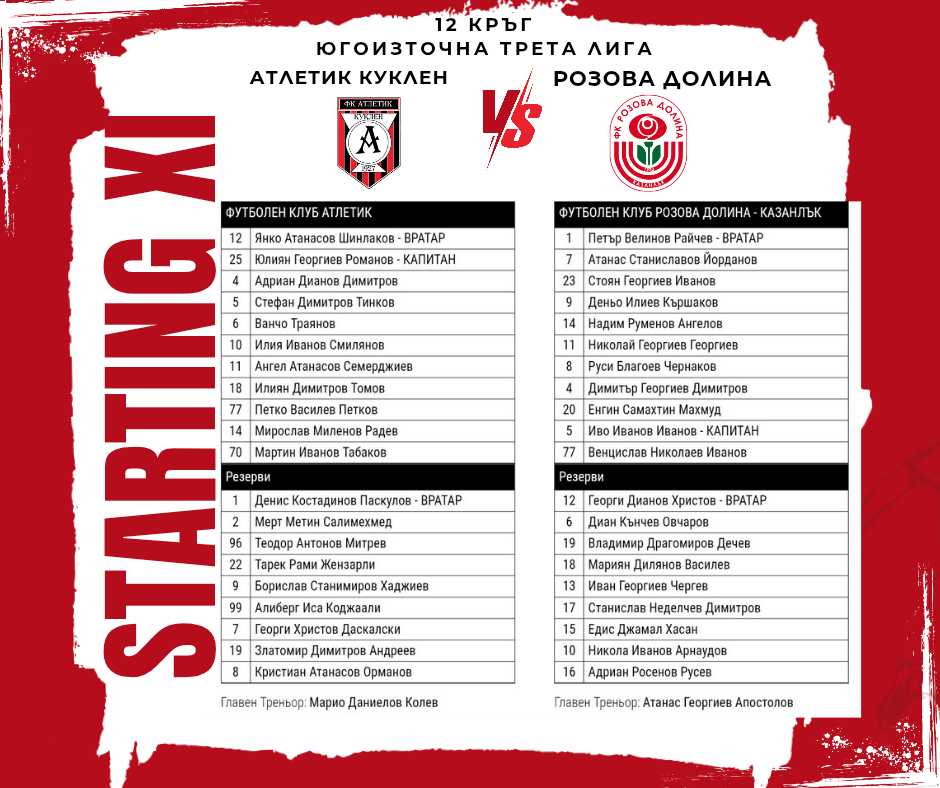 12 кръг: Атлетик (Куклен) - Розова долина (Казанлък)